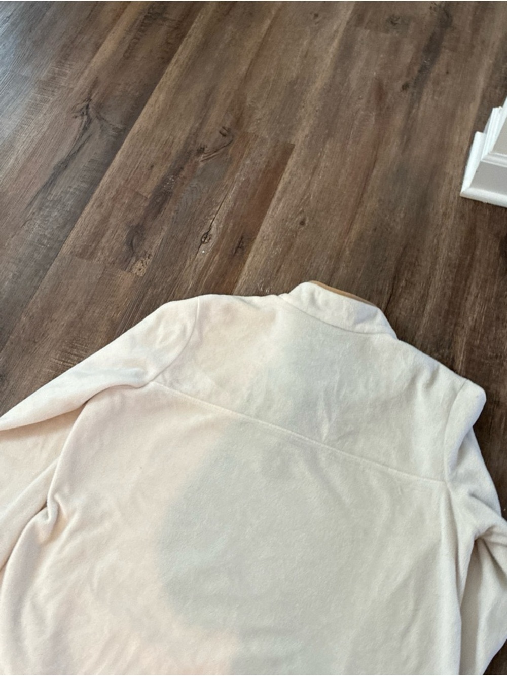 Women Columbia Cream Fleece Pullover with Tan Snap Placket 3XL - Picture 10 of 11